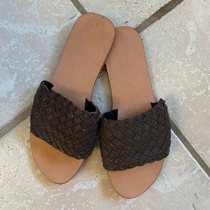 Brown woven sandals